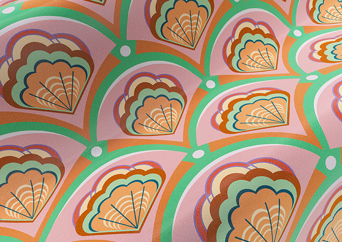 Deco Sea Shells, Strawberry - Roman Blind - Image 4